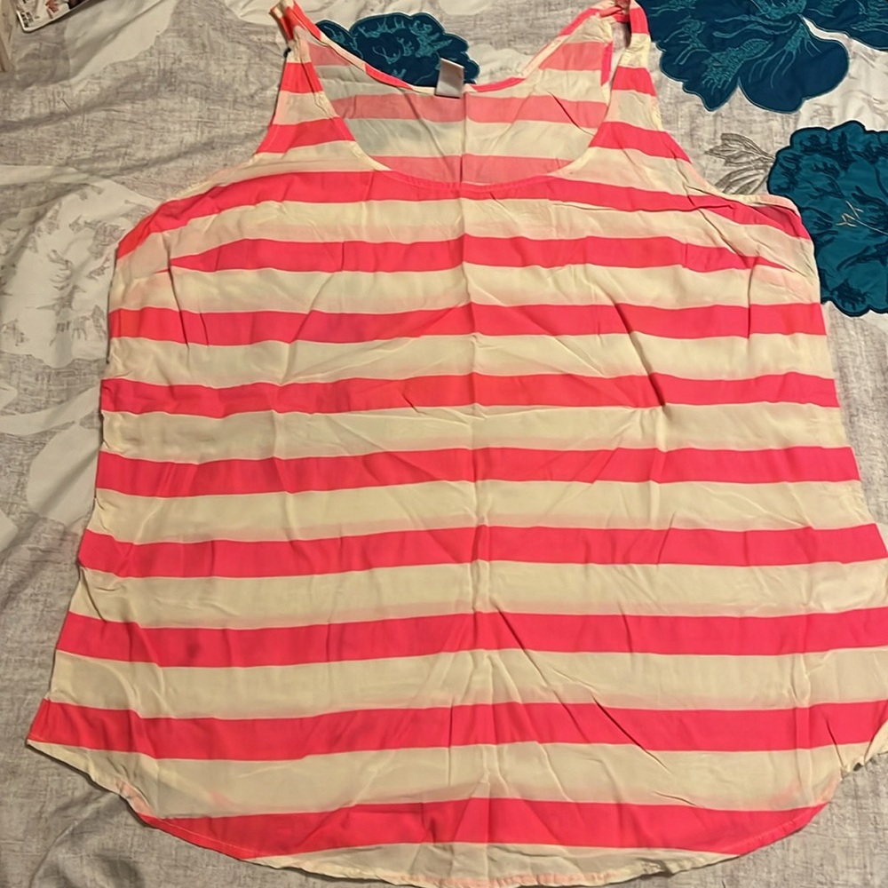 Old Navy Pink and White Striped Tank Top Size XL - Picture 2 of 9